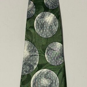 Phineas Creed Men's Golfing Tie Golf Balls Green Necktie Sports
